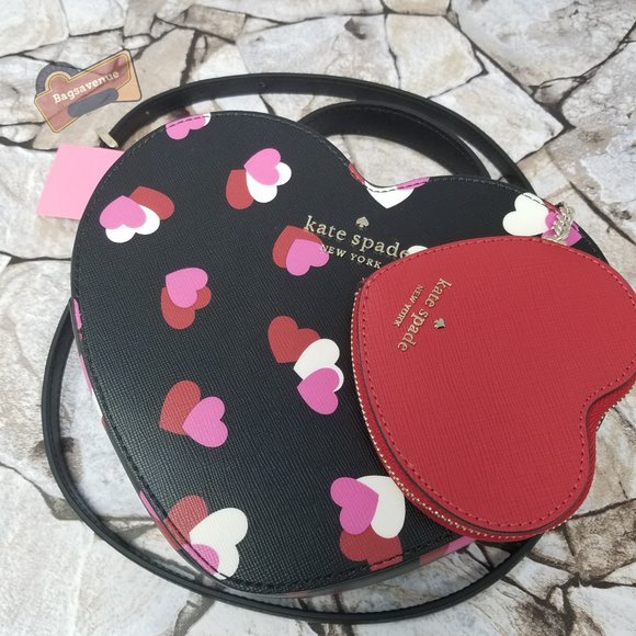 #bagsavenue heart flutter love shack crossbody black coin purse key Kate Spade - Picture 15 of 15